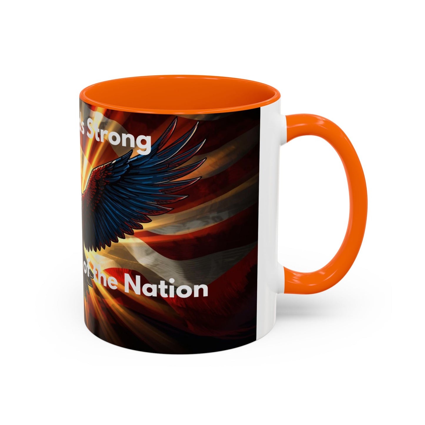 Patriotic Eagle Coffee Mug — "Freedom Stands Strong" Accent 11/15oz