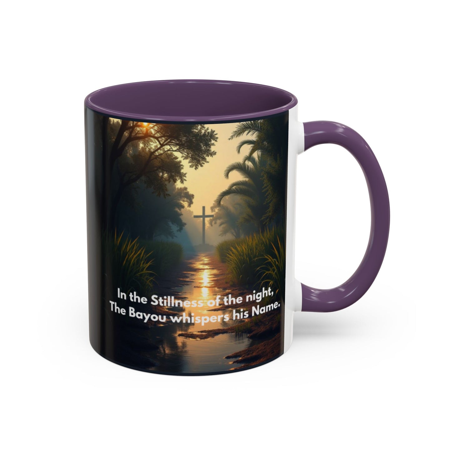 Bayou Night Coffee Mug — 'In the Stillness of the Night, The Bayou Whispers His Name' Accent Mug