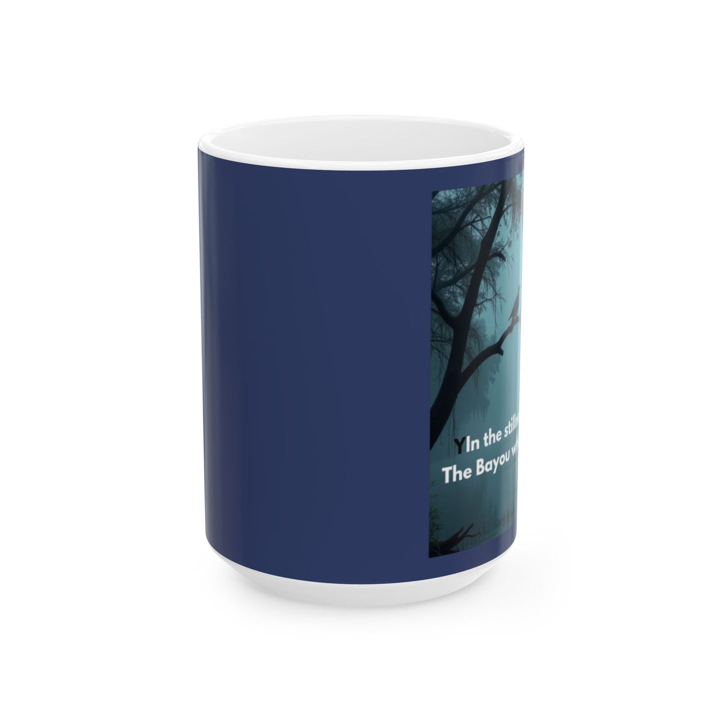 Bayou Midnight Ceramic Mug – Scenic Moonlit Swamp Coffee Cup (11oz, 15oz)