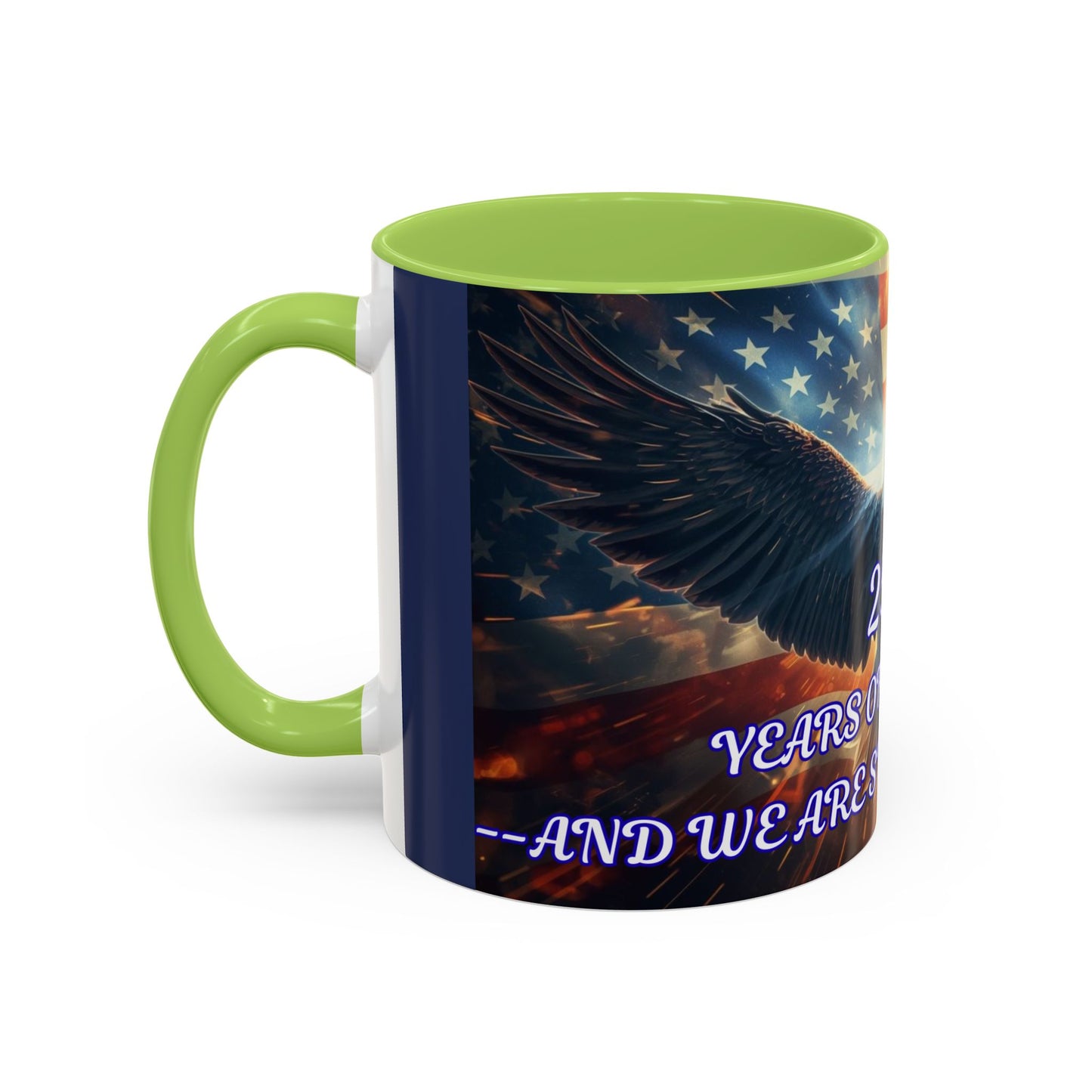 Patriotic Eagle Coffee Mug – "250 Years of Freedom" Accent Mug