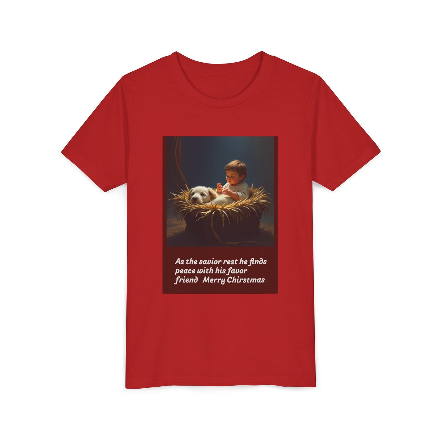 Youth Short Sleeve Tee - Merry Christmas Kid & Panda Design, Holiday Gift, Child's Tee, Cute Christmas Shirt, Winter Apparel