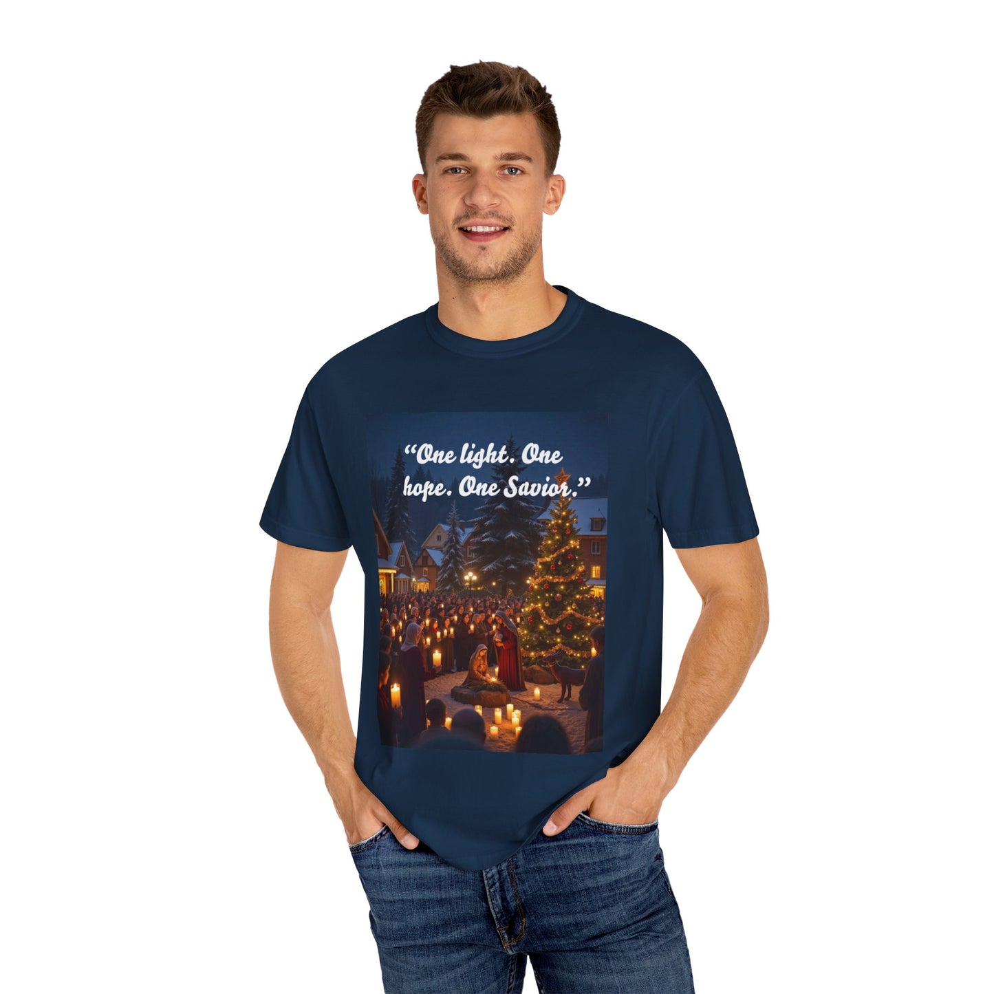 Unisex Garment-Dyed T-shirt with Inspirational Holiday Message, Festive Tee, Gift for Christmas, Family Gatherings, Holiday Celebrations