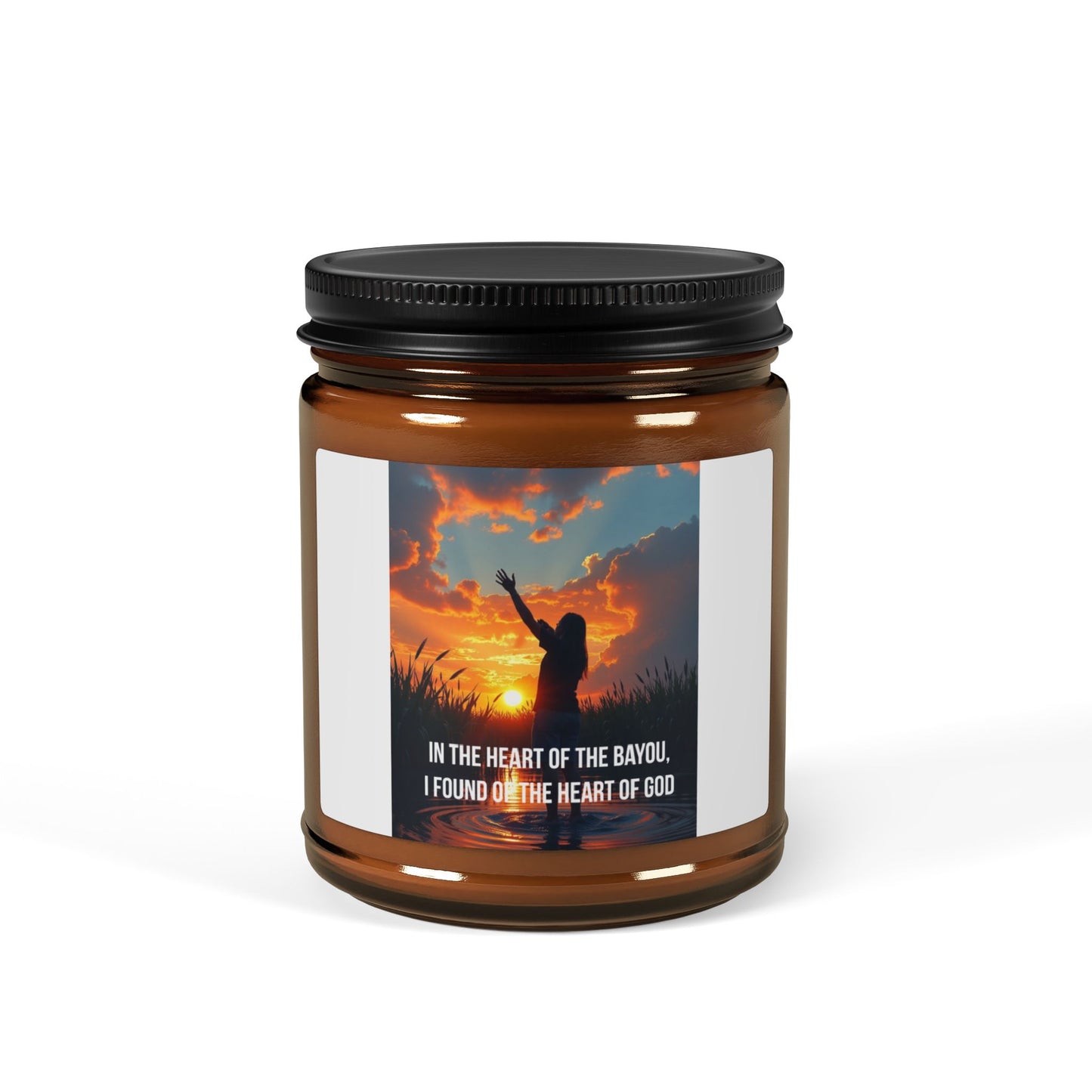 Inspirational Amber Jar Candle – “Is the Power of the Angel…” Scented Soy Candle