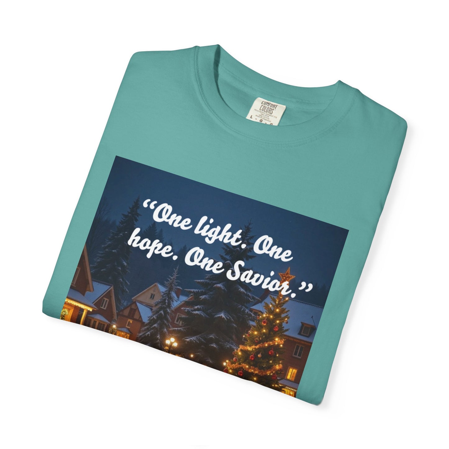 Garment-Dyed T-Shirt with Inspirational Christmas Design