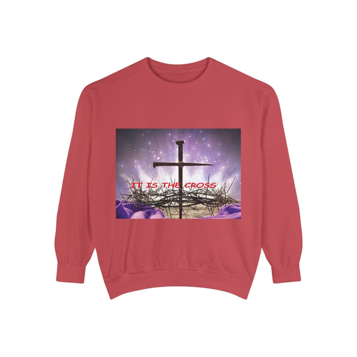 Christian Cross Sweatshirt — "It Is The Cross" Inspirational Religious Crewneck