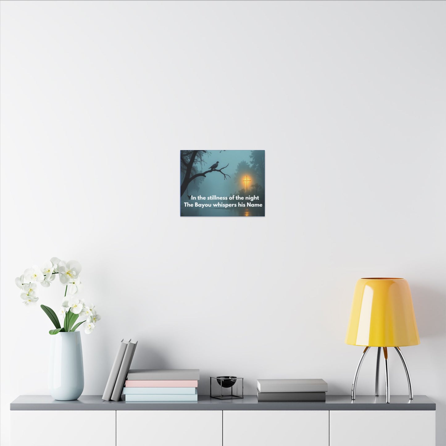 Religious Canvas Wall Art — "In the stillness of the night The Bayou whispers his Name"