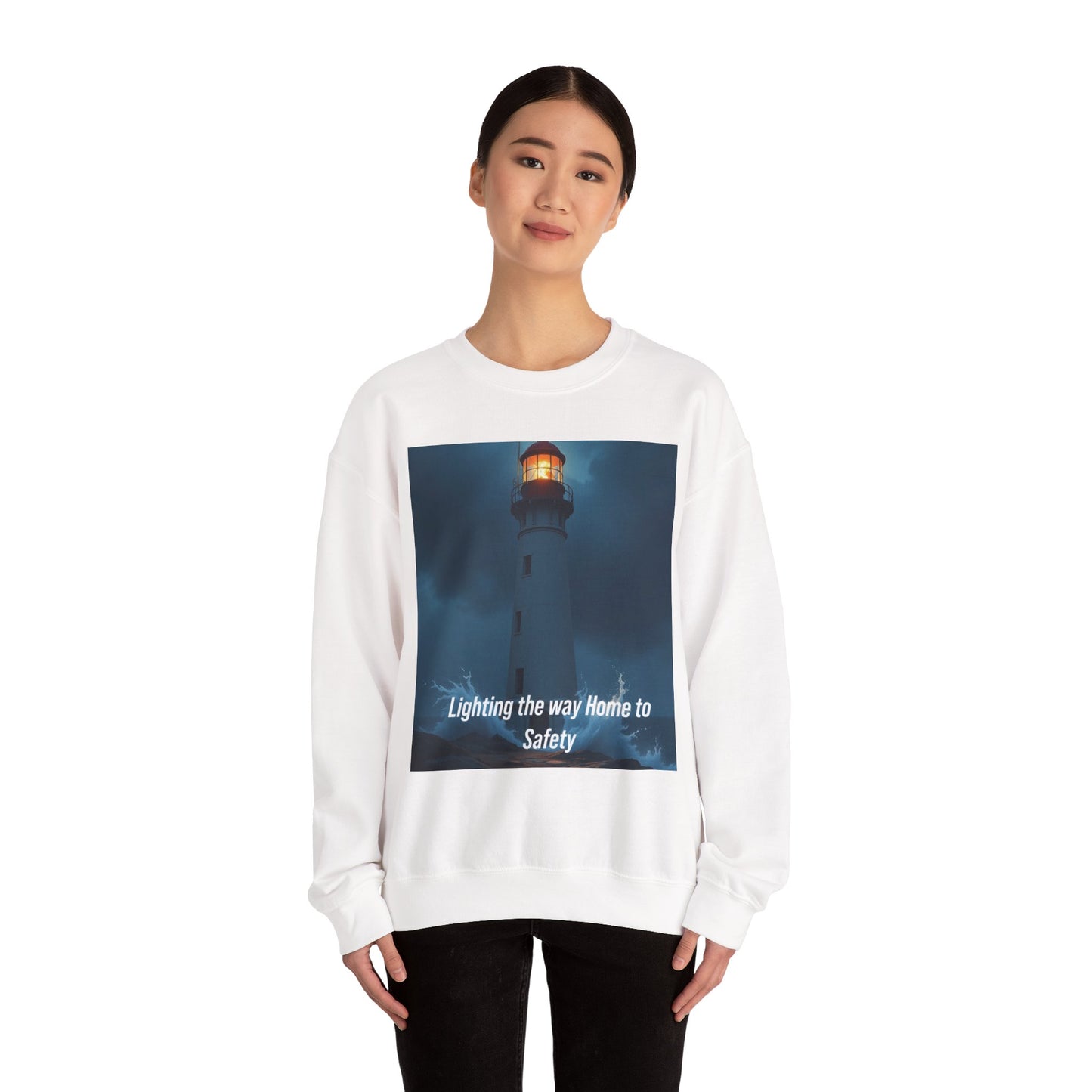 Lighthouse Crewneck Sweatshirt – "Lighting the Way Home to Safety"