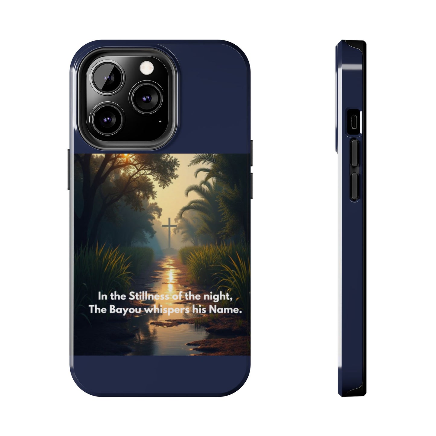 Bayou Cross Phone Case — "In the Stillness of the Night, The Bayou Whispers His Name"
