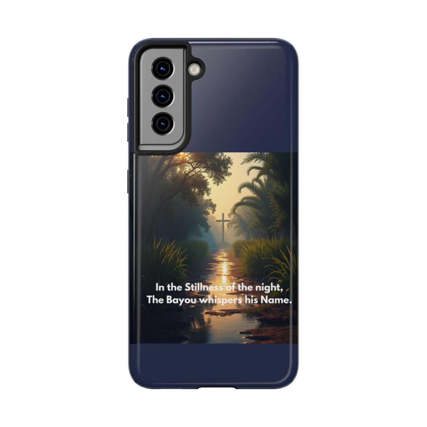 Bayou Cross Phone Case — "In the Stillness of the Night, The Bayou Whispers His Name"