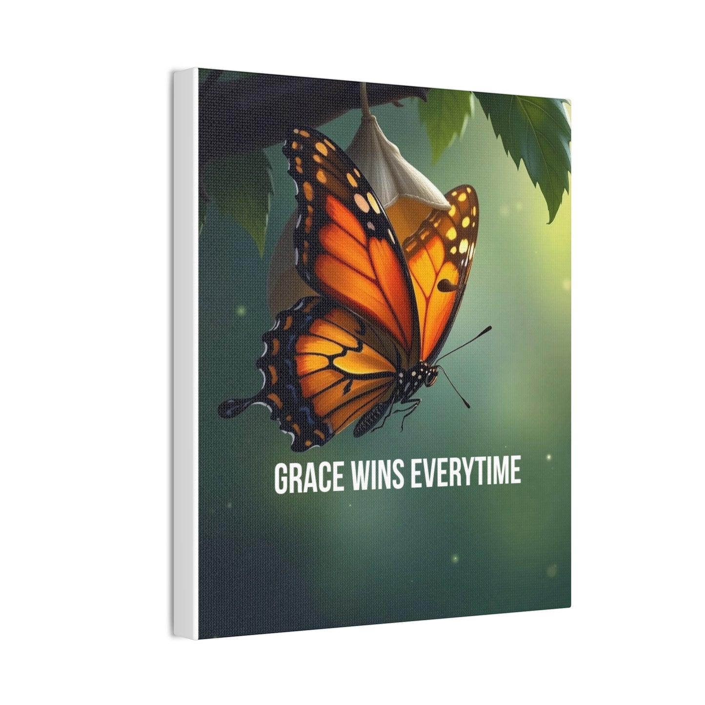 Canvas Print - 'Grace Wins Everytime' Monarch Butterfly Wall Art