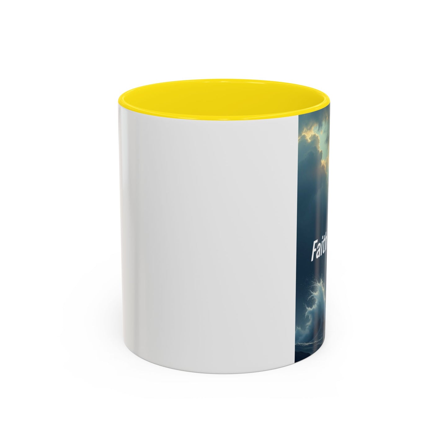 Faith Through the Storm Lighthouse Coffee Mug - Inspirational Ceramic Accent Mug