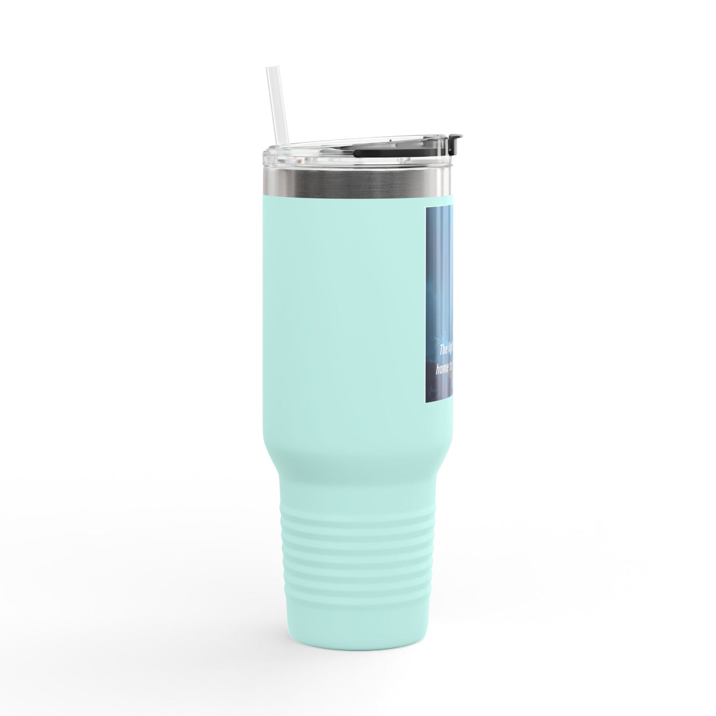 40oz Insulated Travel Mug – Lighthouse 'The light is guiding you home to the safe arms of the Lord'