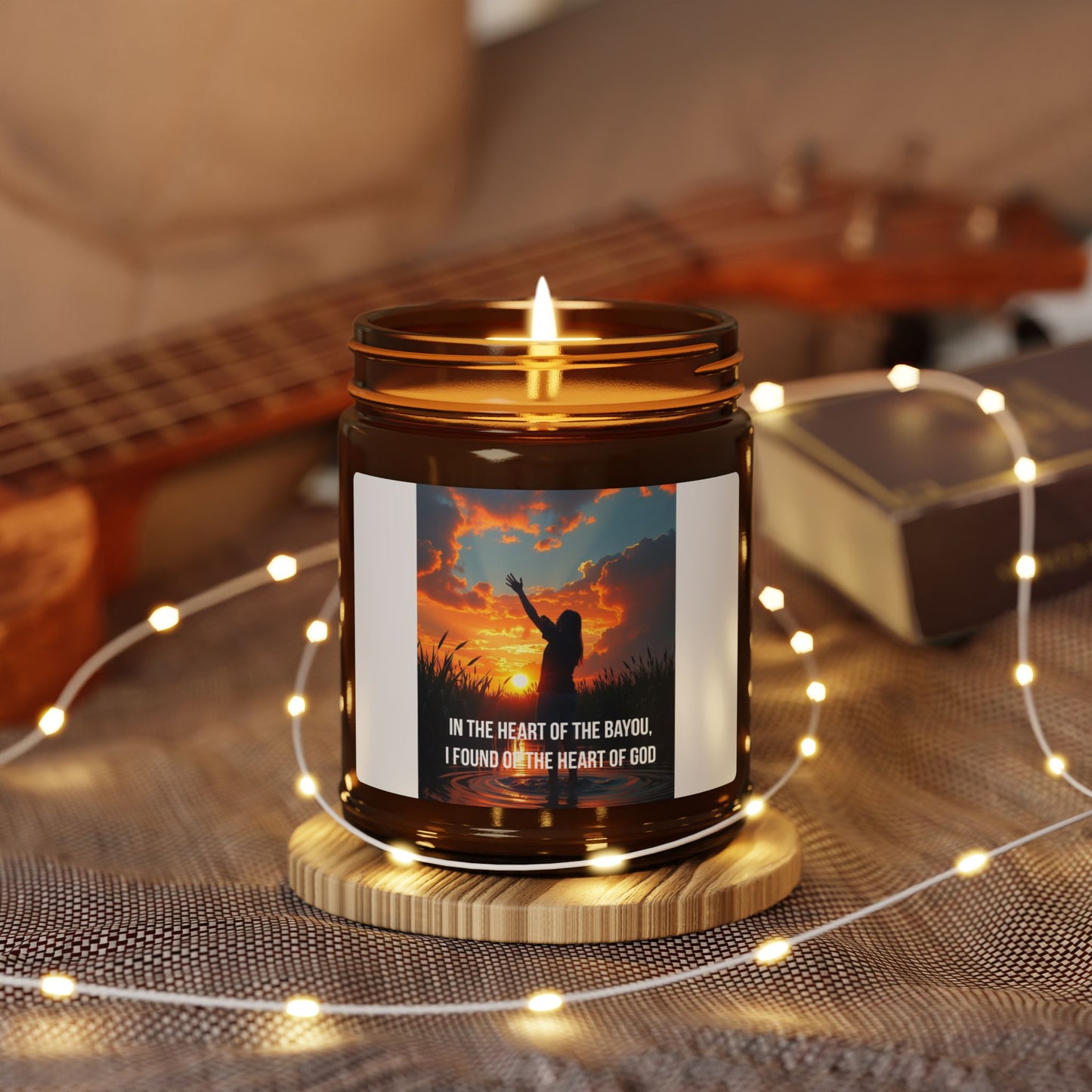 Inspirational Amber Jar Candle – “Is the Power of the Angel…” Scented Soy Candle