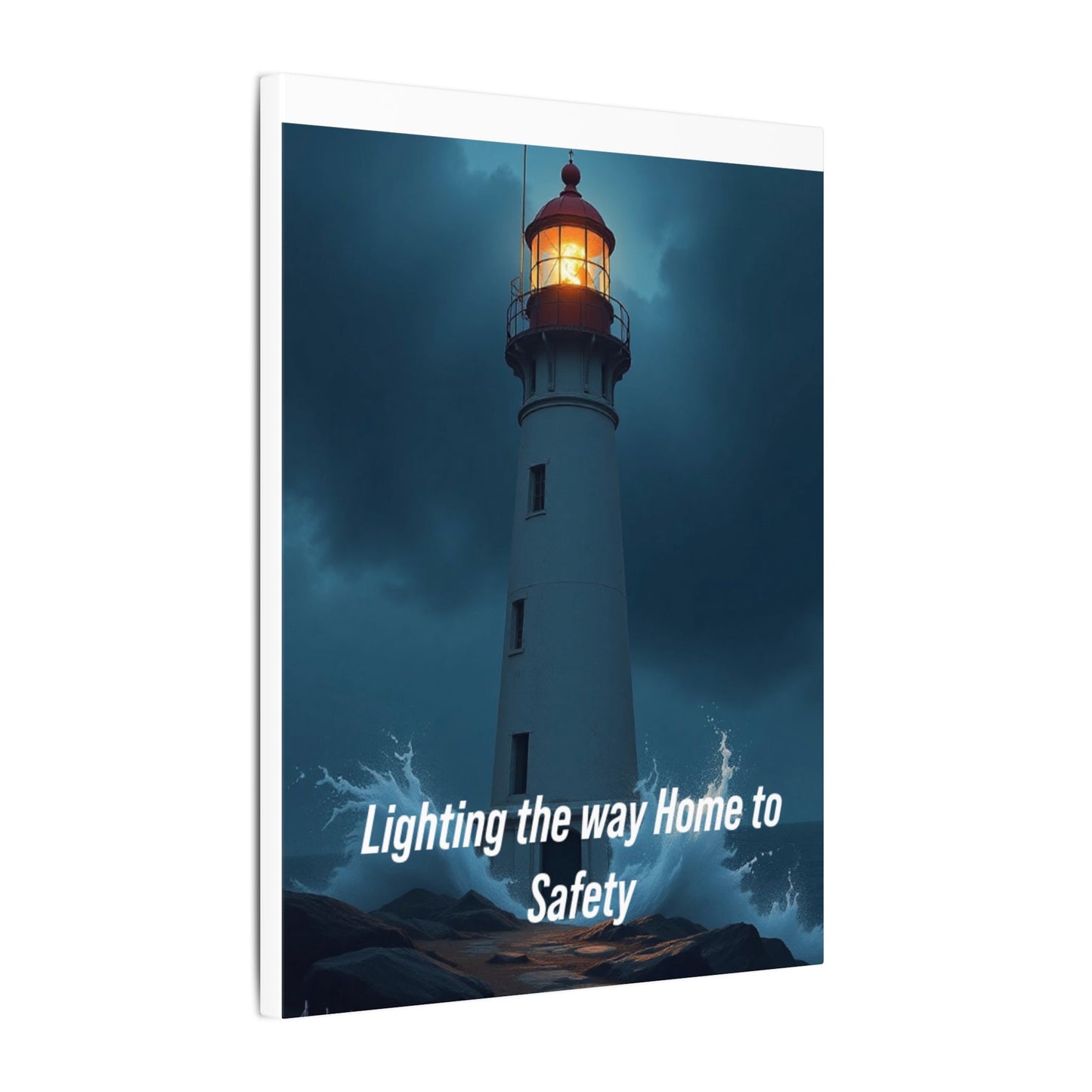 Lighthouse Canvas Wall Art — "Lighting the Way Home to Safety"