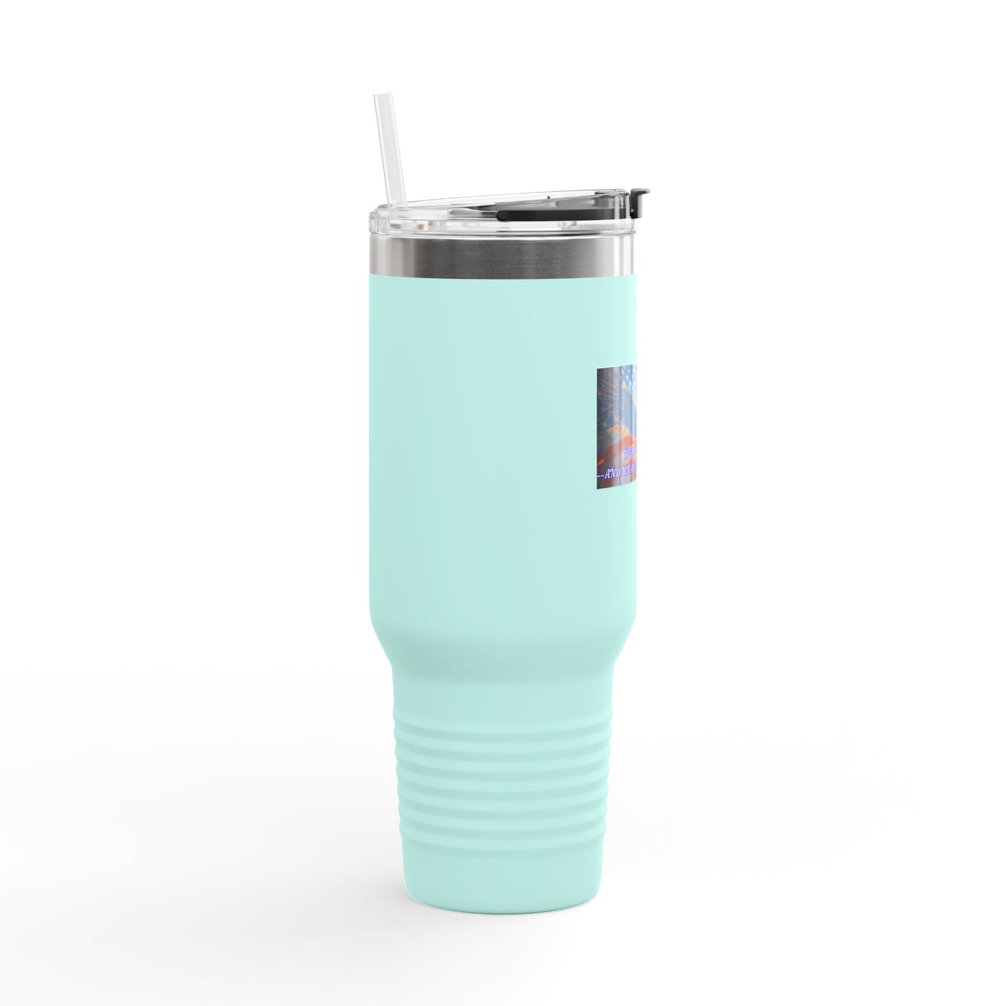 40oz Insulated Travel Mug — Patriotic Eagle Flag Design ("250")