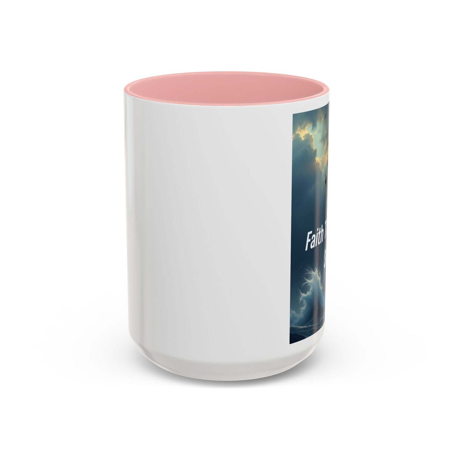 Faith Through the Storm Lighthouse Coffee Mug - Inspirational Ceramic Accent Mug