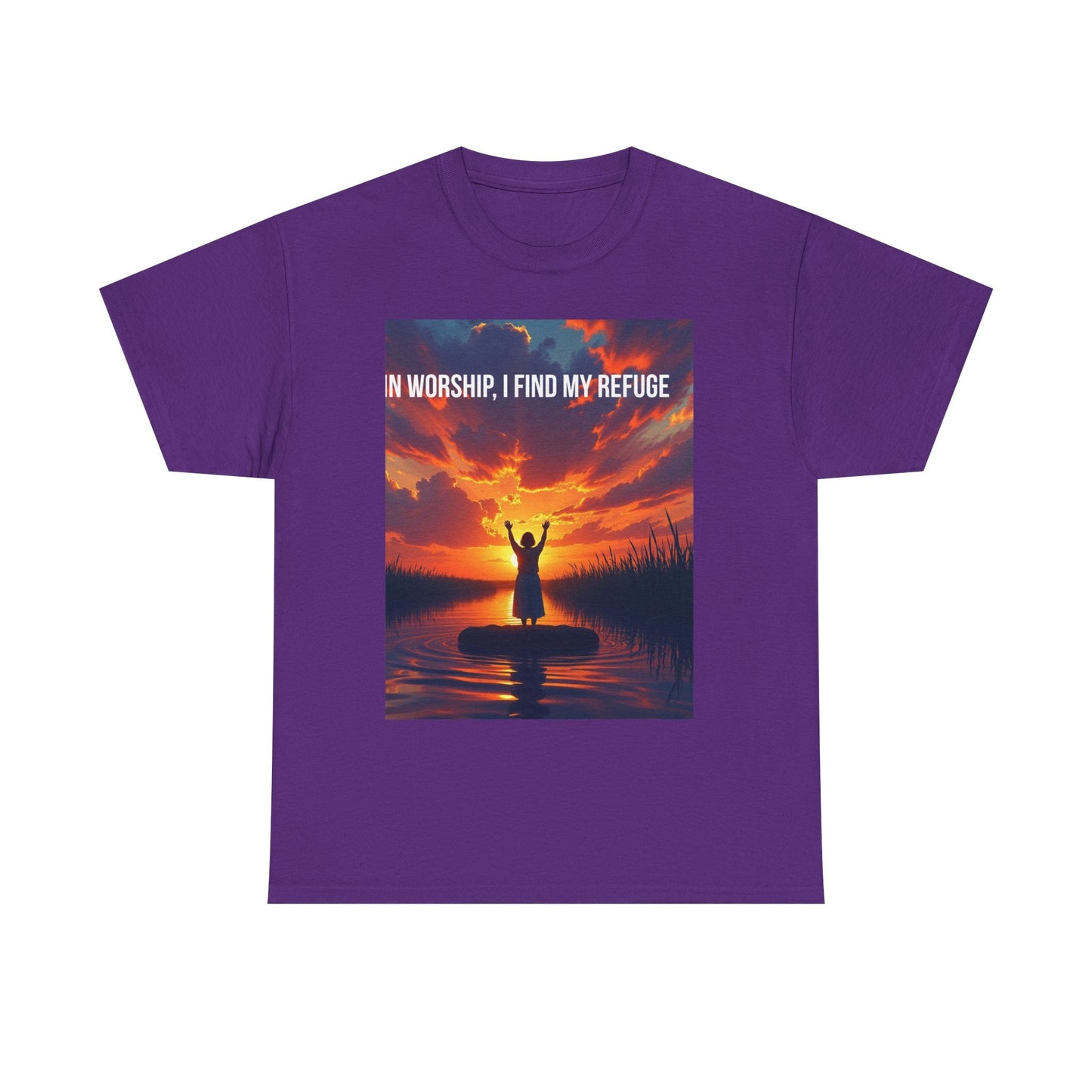 Worship Refuge T-Shirt – "In Worship, I Find My Refuge" Inspirational Christian Tee