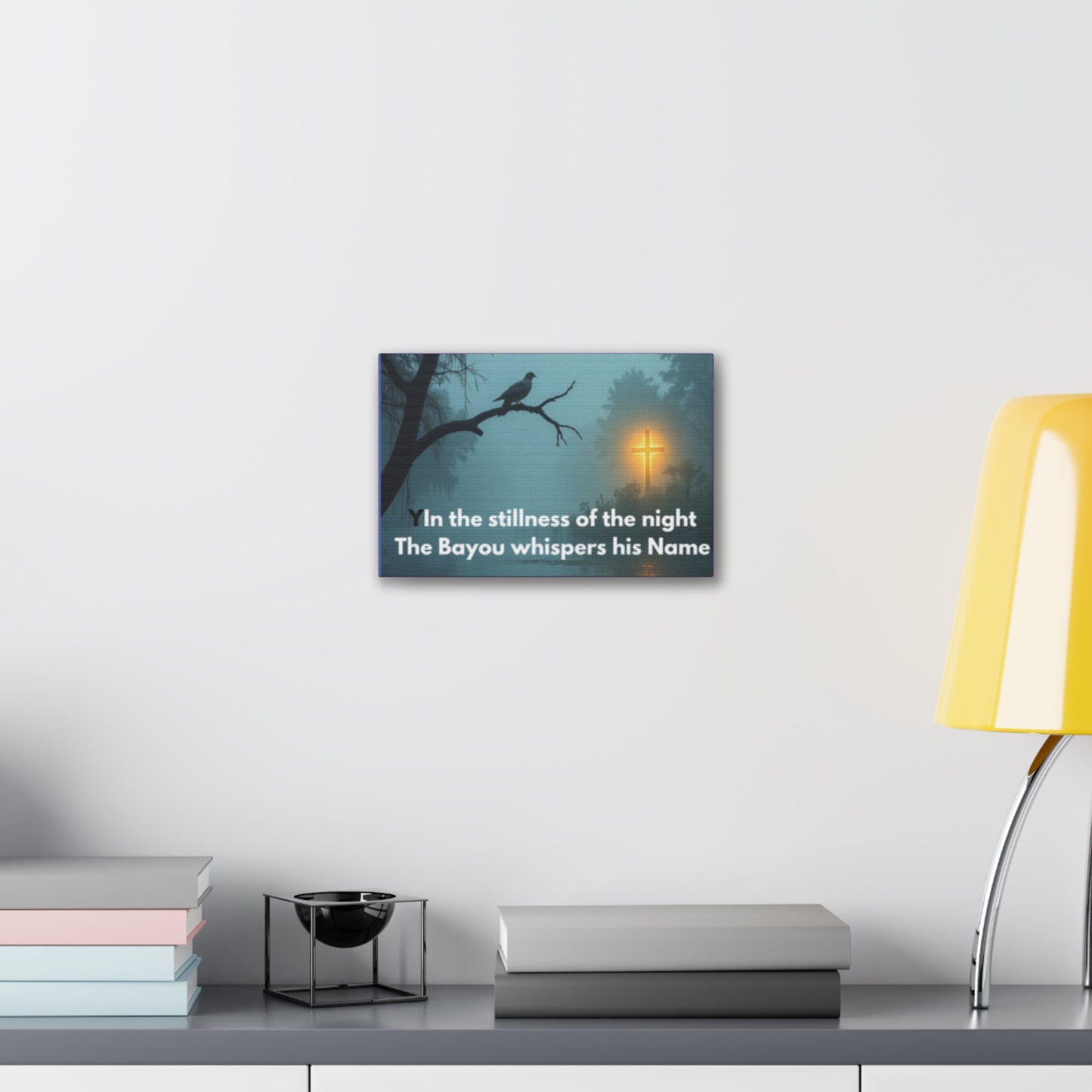 Bayou Night Canvas Wall Art — "In the stillness of the night the Bayou whispers his Name"