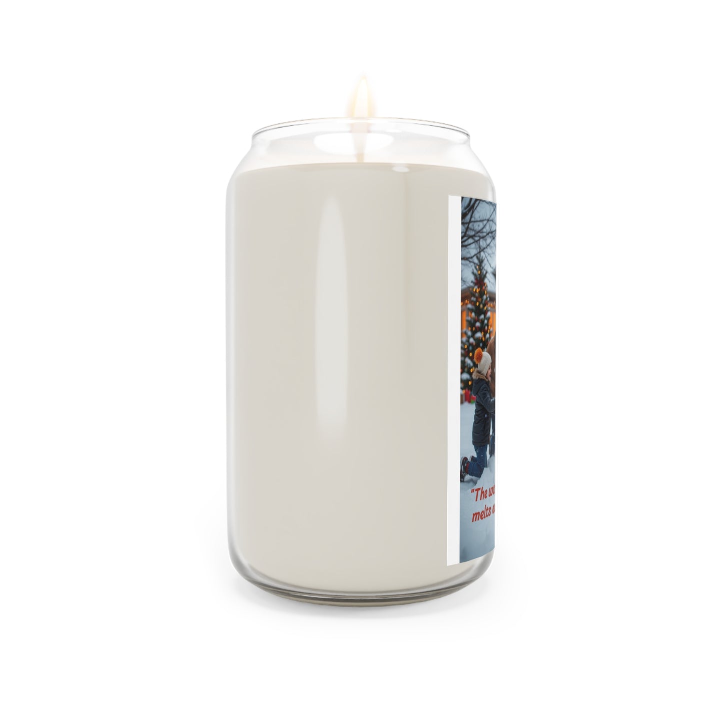 Scented Soy Candle - Warmth of Family, Cozy Winter Decor, Holiday Gift, Aromatherapy Candle, Snowman Theme  162