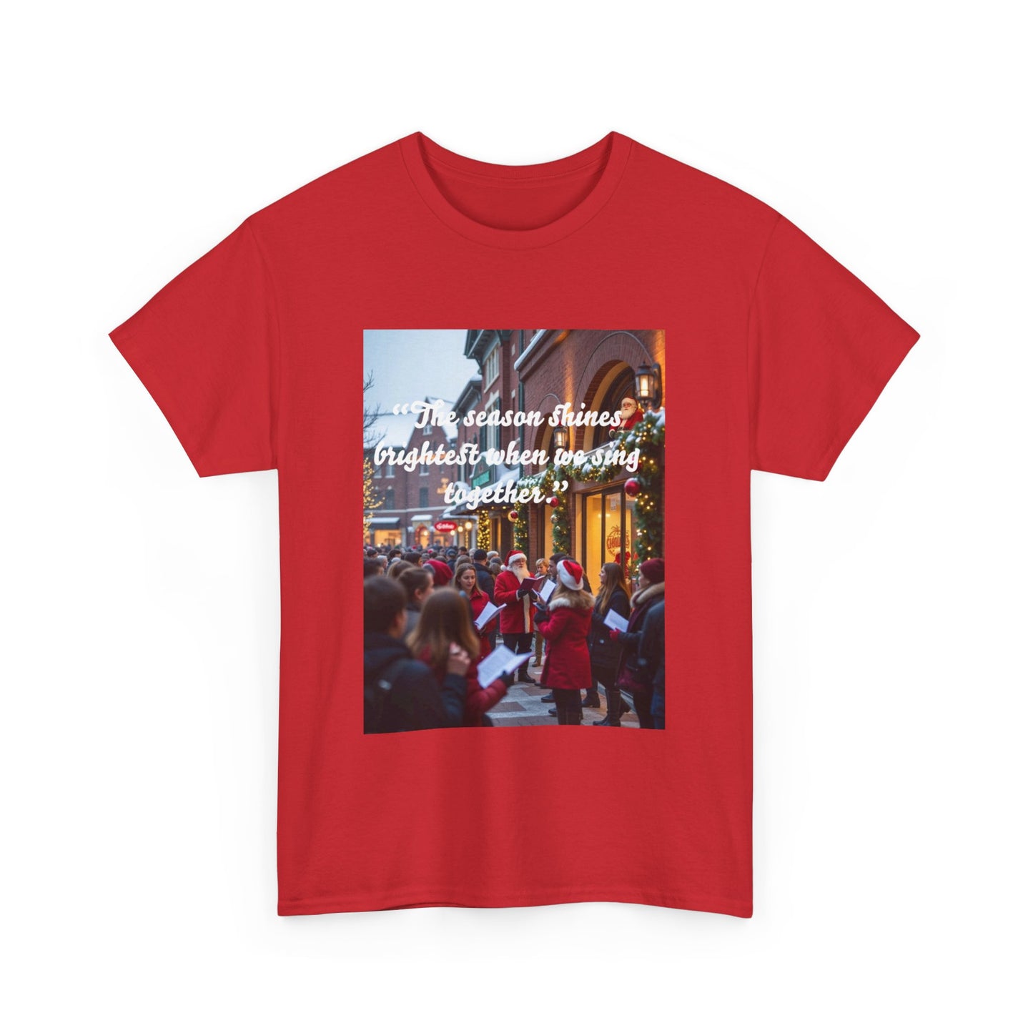 Festive Unisex Heavy Cotton Tee - "In Season's Spirit" Holiday Shirt, Christmas Gift, Family Gathering, Cozy Wear, Seasonal Celebration  110