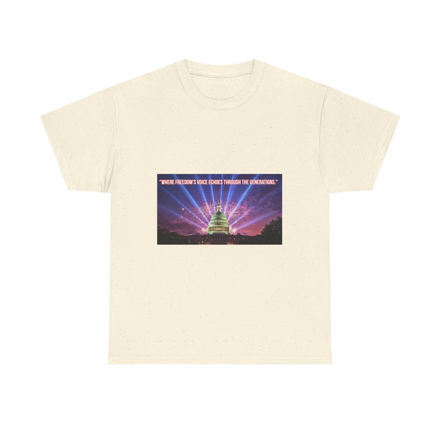 T-Shirt — Capitol Lights Design with 'When Freedom's Voice' Text