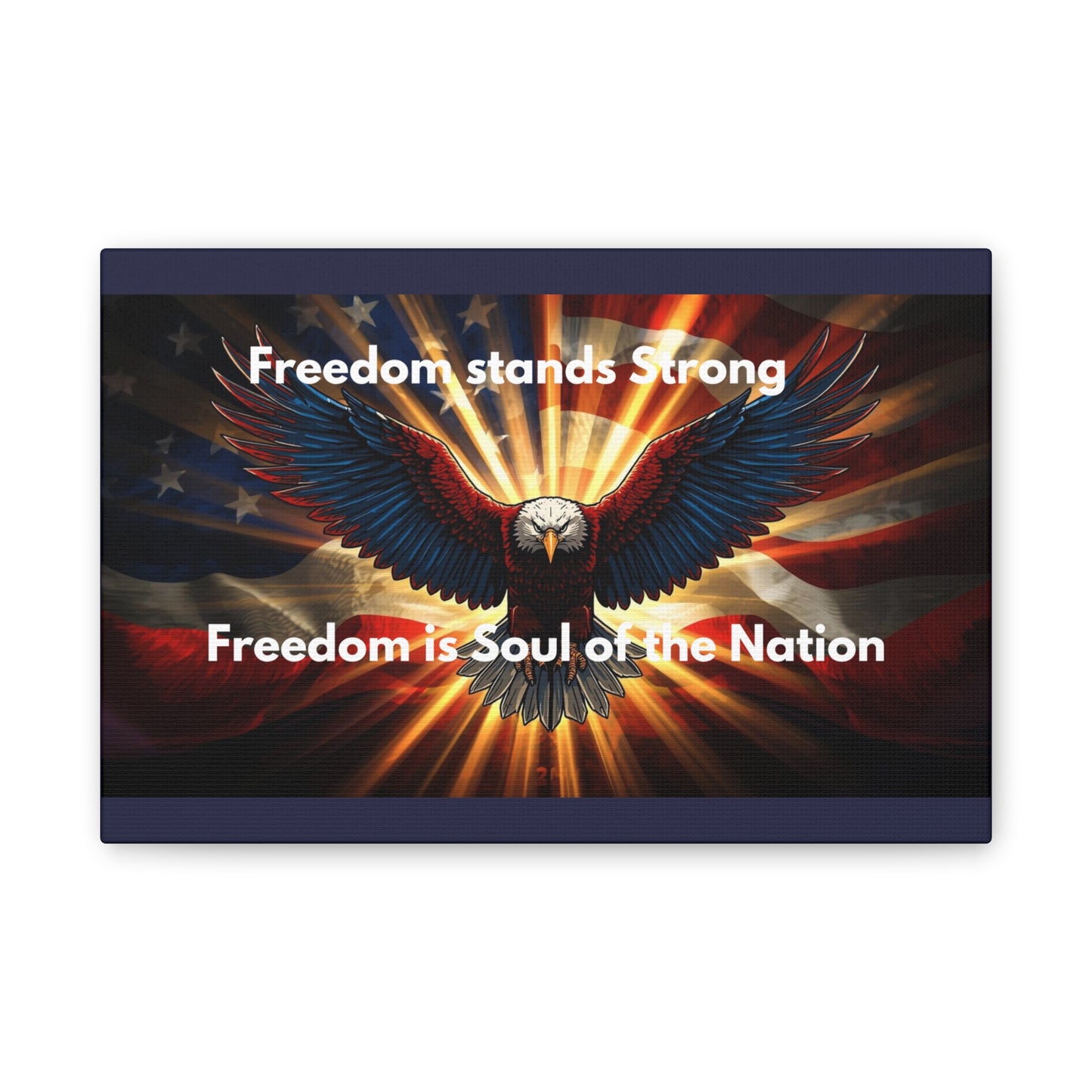 Patriotic Eagle Canvas Print – “Freedom Stands Strong” Wall Art