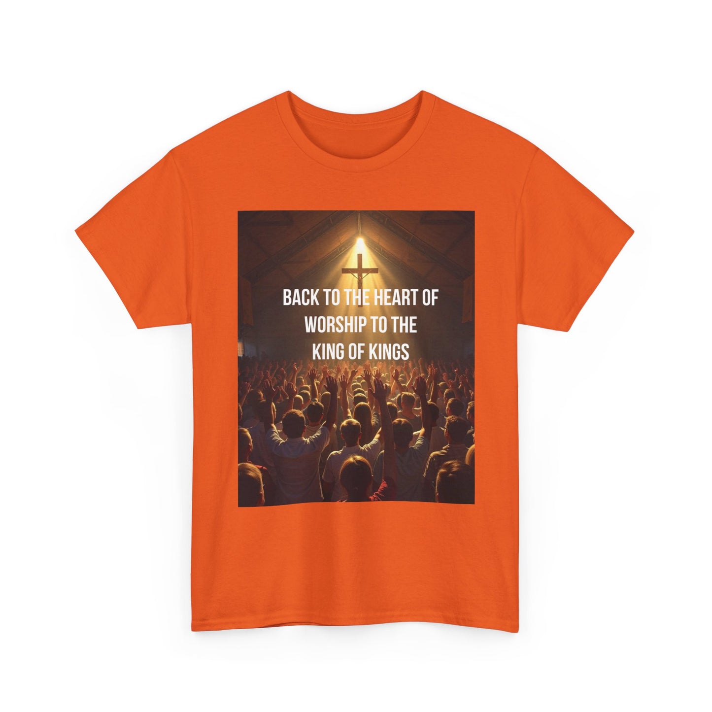 Worship Concert Tee — "Back to the Heart of Worship to the King of Kings" Christian T-Shirt