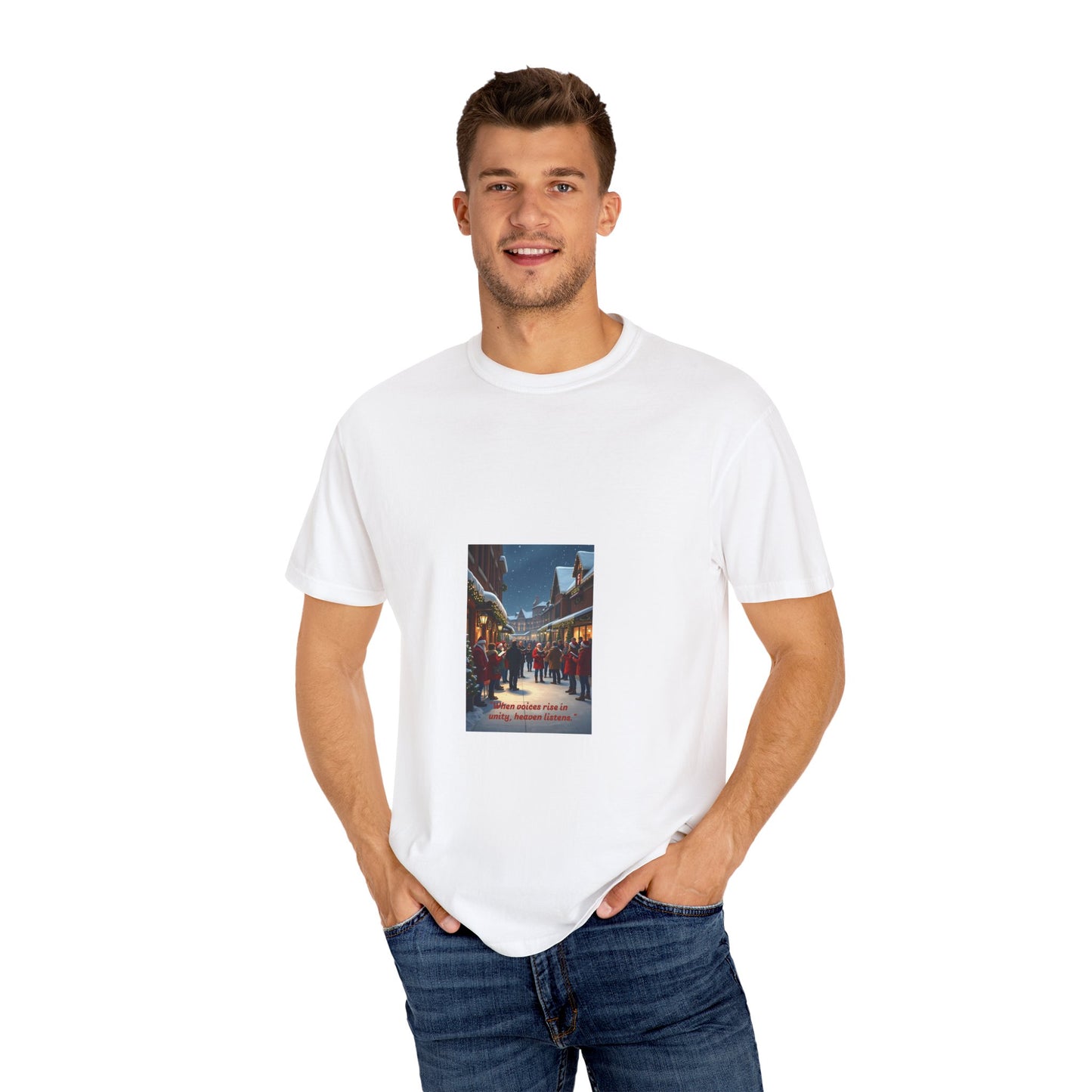 Cozy Winter Scene T-Shirt - Holiday Gift, Casual Wear, Layering Piece, Unisex Tee, Festive Fashion88a