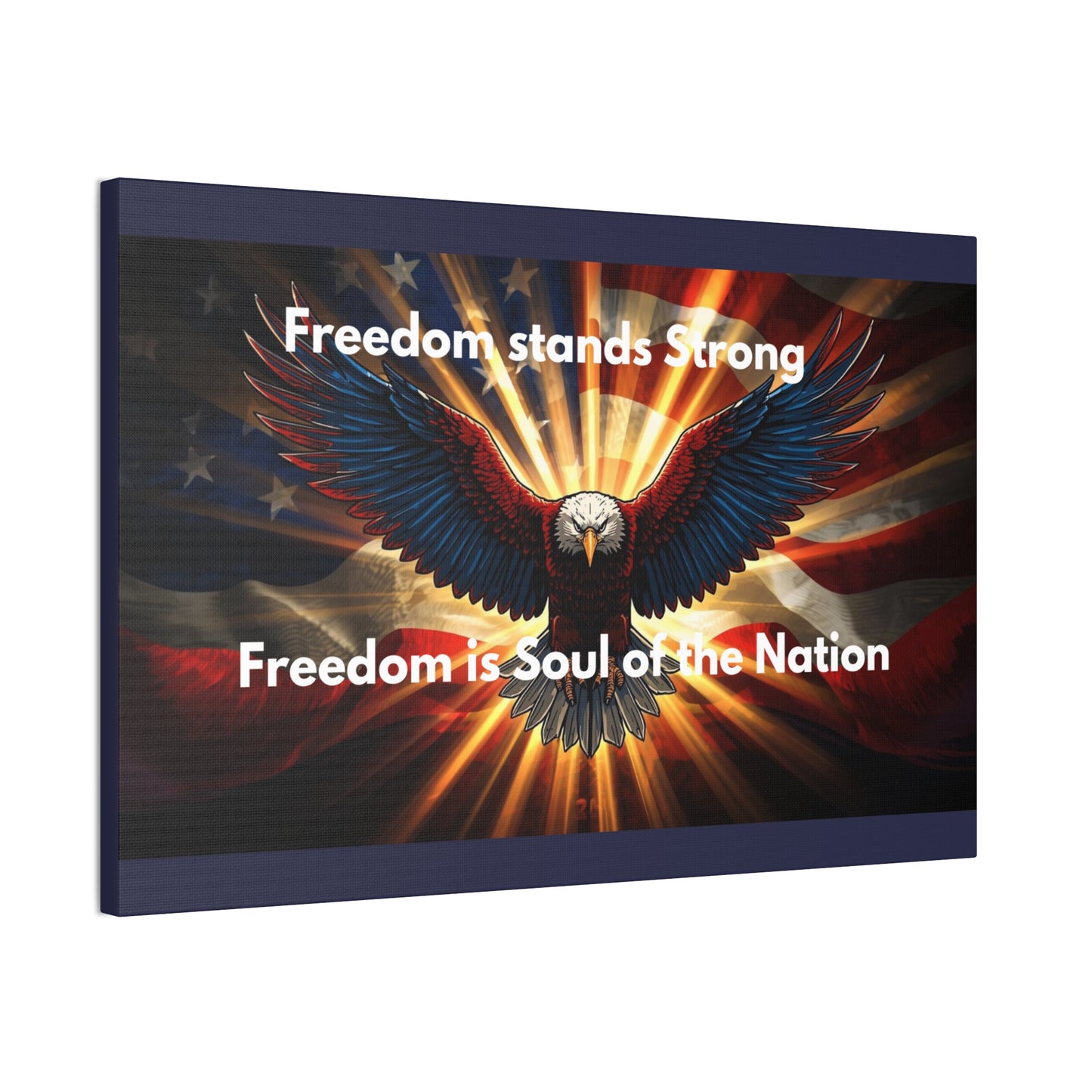 Patriotic Eagle Canvas Print – “Freedom Stands Strong” Wall Art