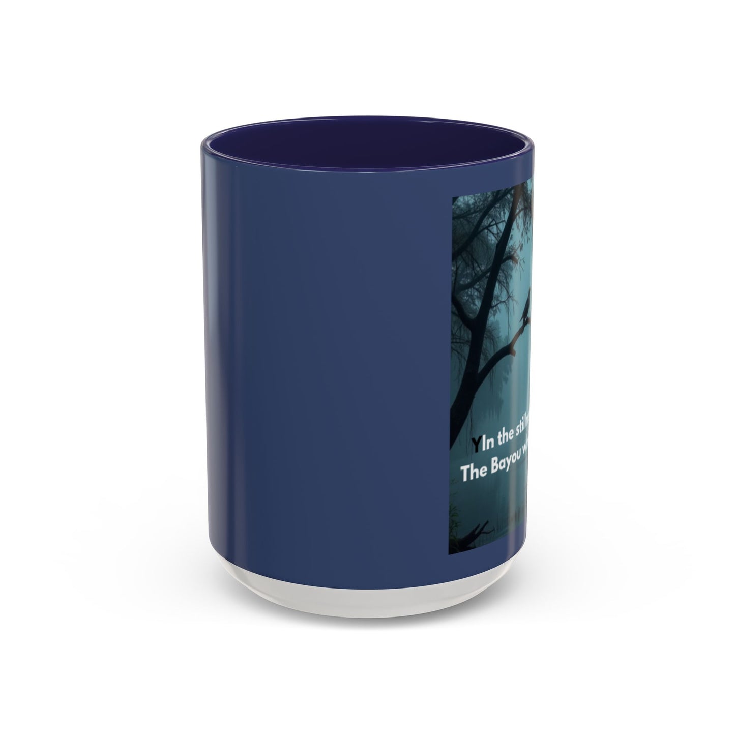 Coffee Mug — Bayou Night Scene with Cross & Quote (In the stillness of the night...)