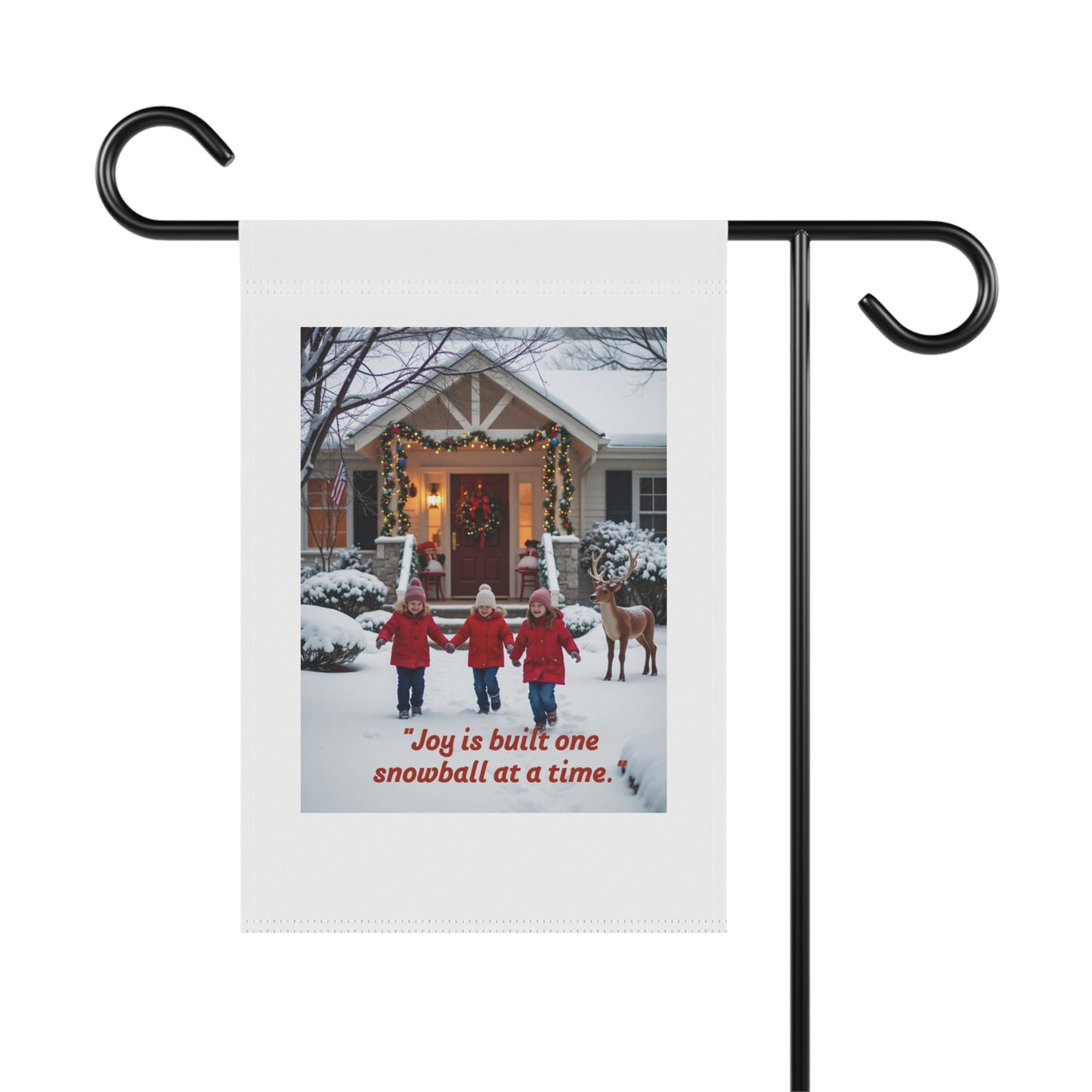 Winter Home Garden Banner, Snowman Greeting, 201