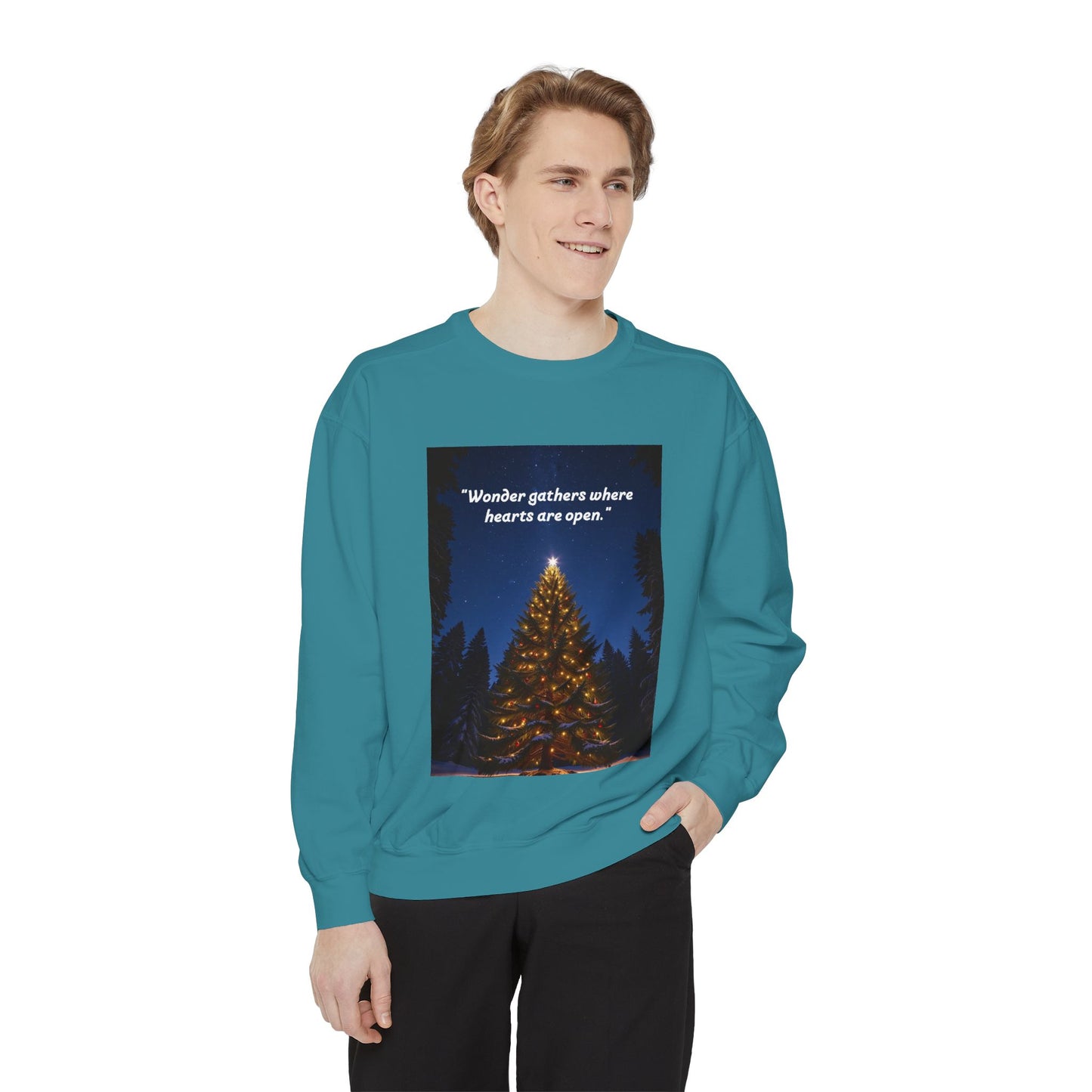 Cozy Holiday Sweatshirt with Inspirational Quote