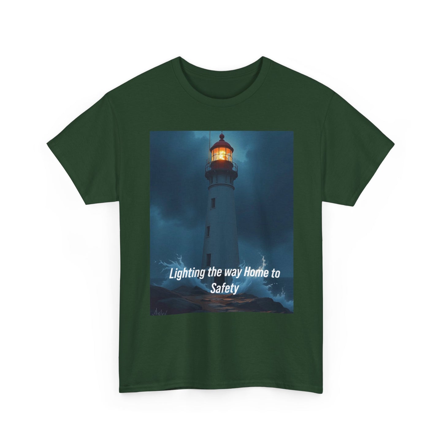Lighthouse Graphic Tee — "Lighting the Way Home to Safety"