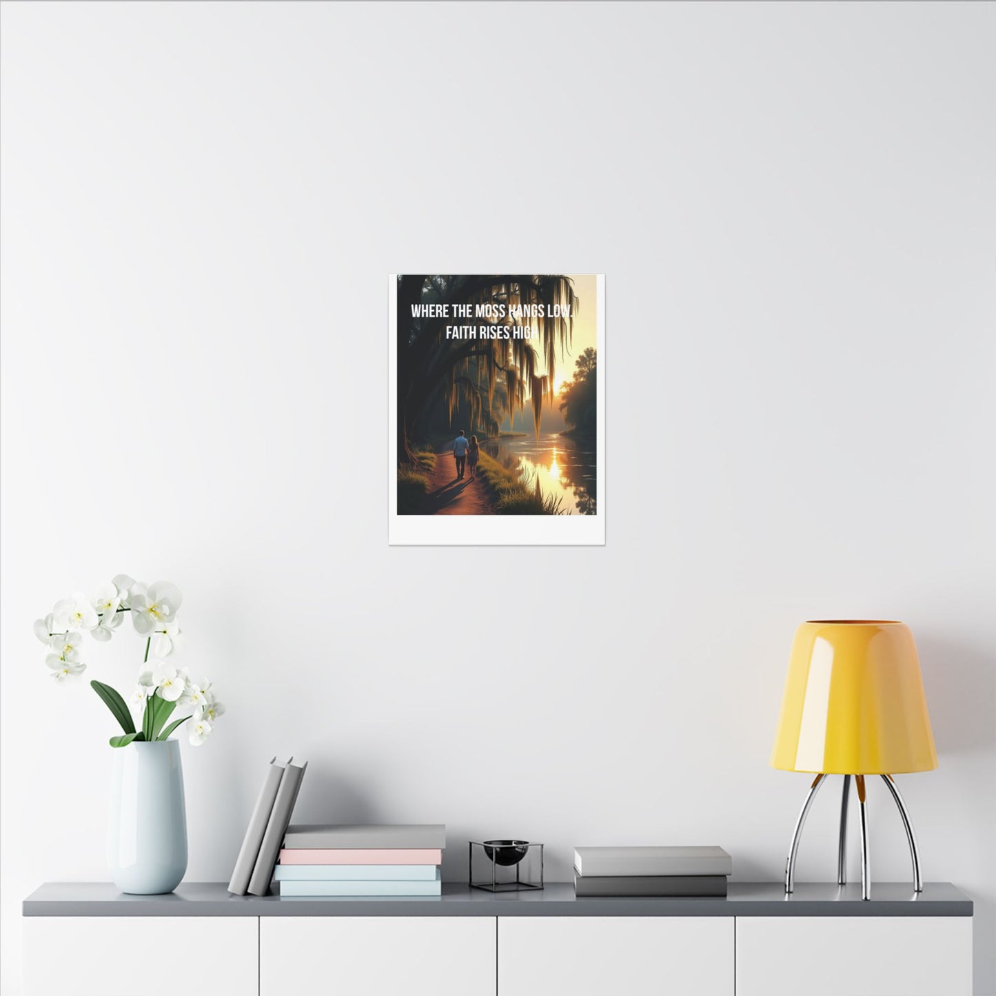 Canvas Wall Art - "Faith Rises High" Romantic Sunset Couple by River