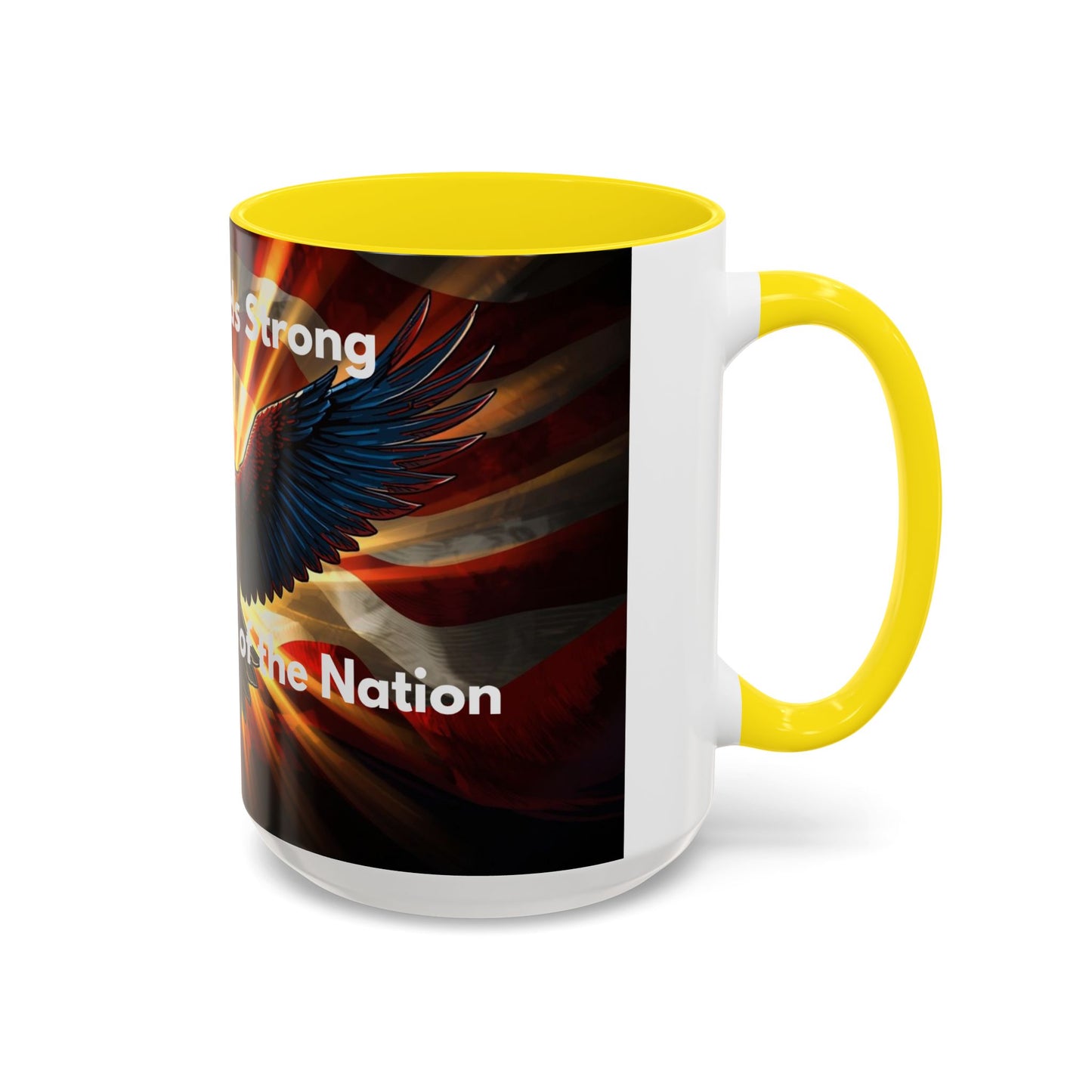 Patriotic Eagle Coffee Mug — "Freedom Stands Strong" Accent 11/15oz