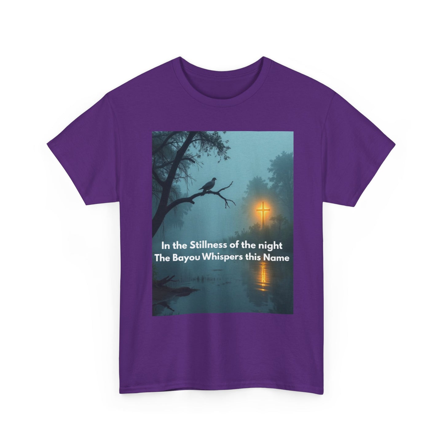 Bayou Night Tee — "In the Stillness of the Night The Bayou Whispers its Name" Graphic Shirt