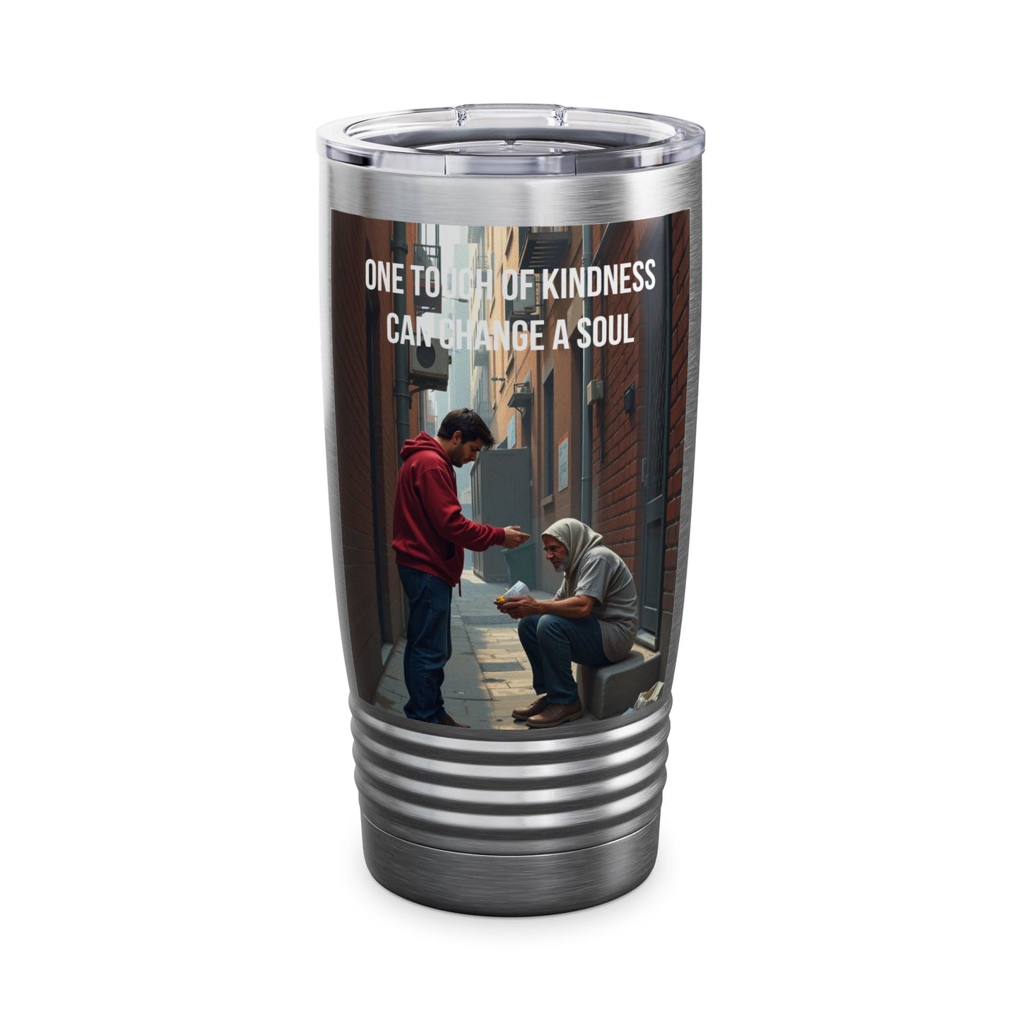 20oz Ringneck Tumbler – 'One Touch of Kindness Can Change a Soul' Inspirational Travel Mug
