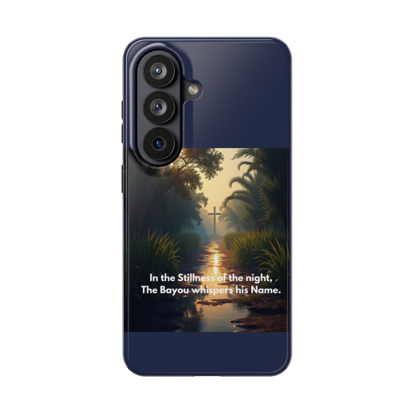 Bayou Cross Phone Case — "In the Stillness of the Night, The Bayou Whispers His Name"