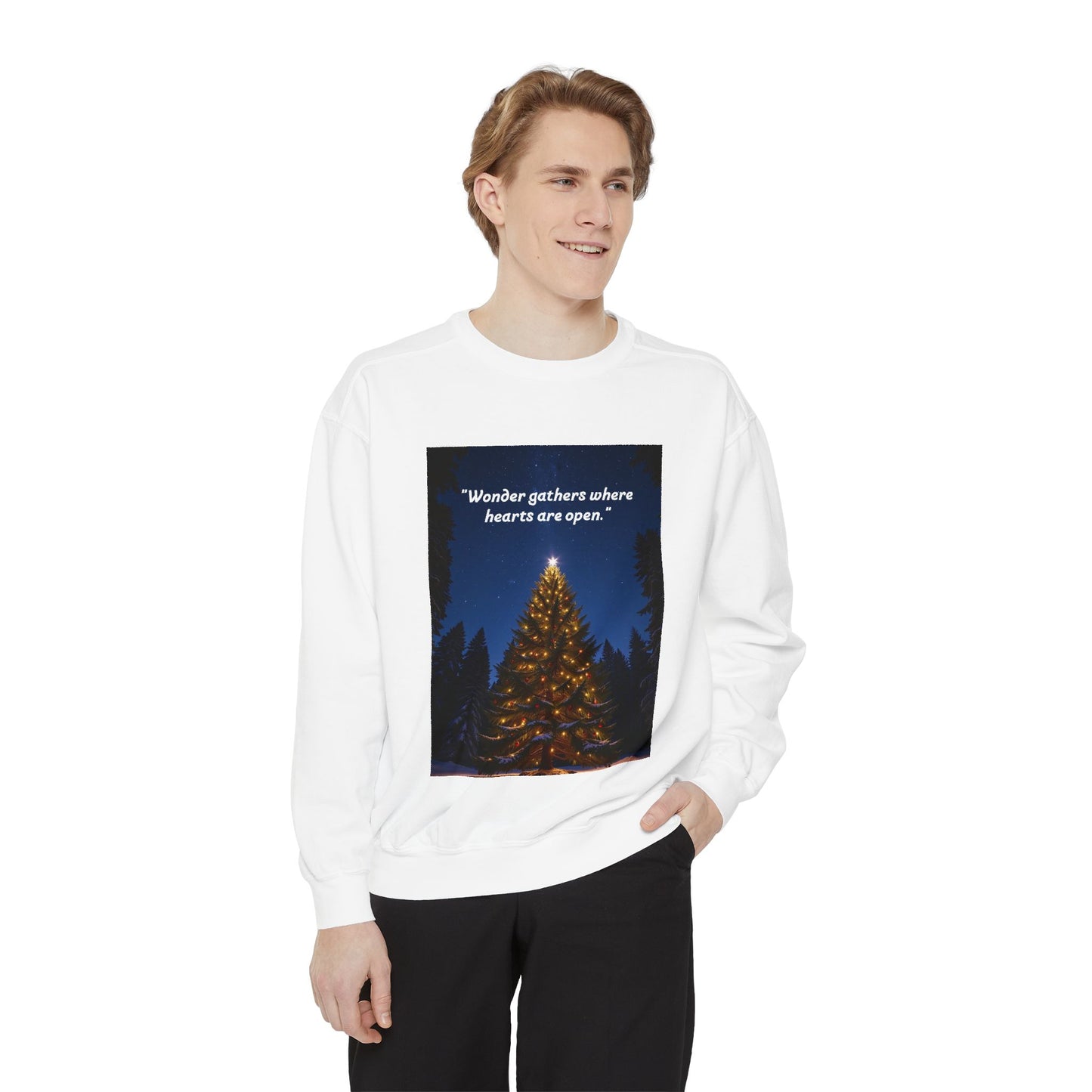 Cozy Holiday Sweatshirt with Inspirational Quote