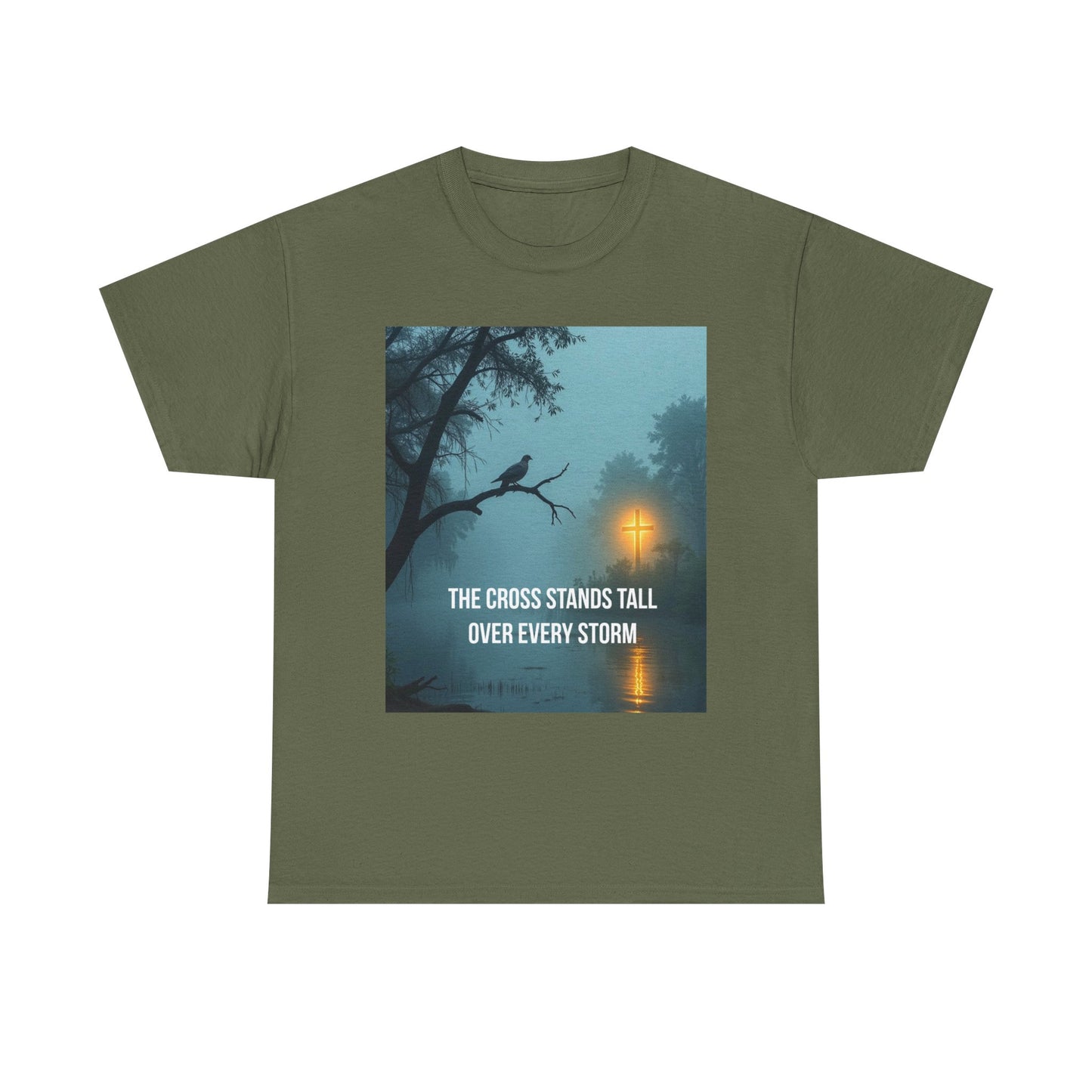 Christian Inspirational T‑Shirt — "The Cross Stands Tall Over Every Storm" Tee