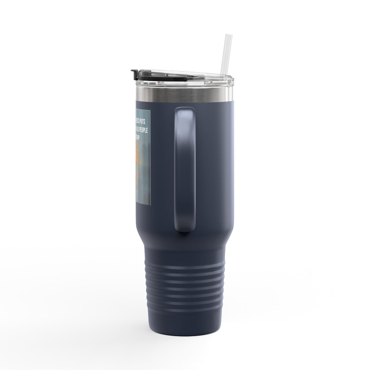 40oz Insulated Travel Mug — Inspirational Cross Light Prayer Design
