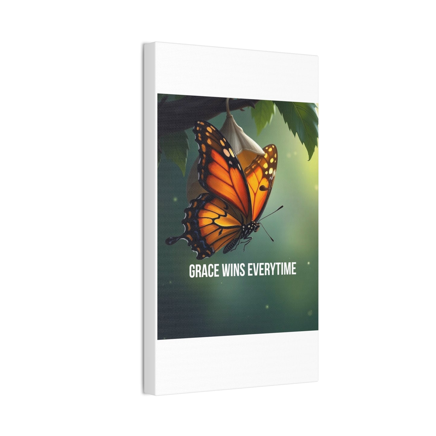 Canvas Print - 'Grace Wins Everytime' Monarch Butterfly Wall Art