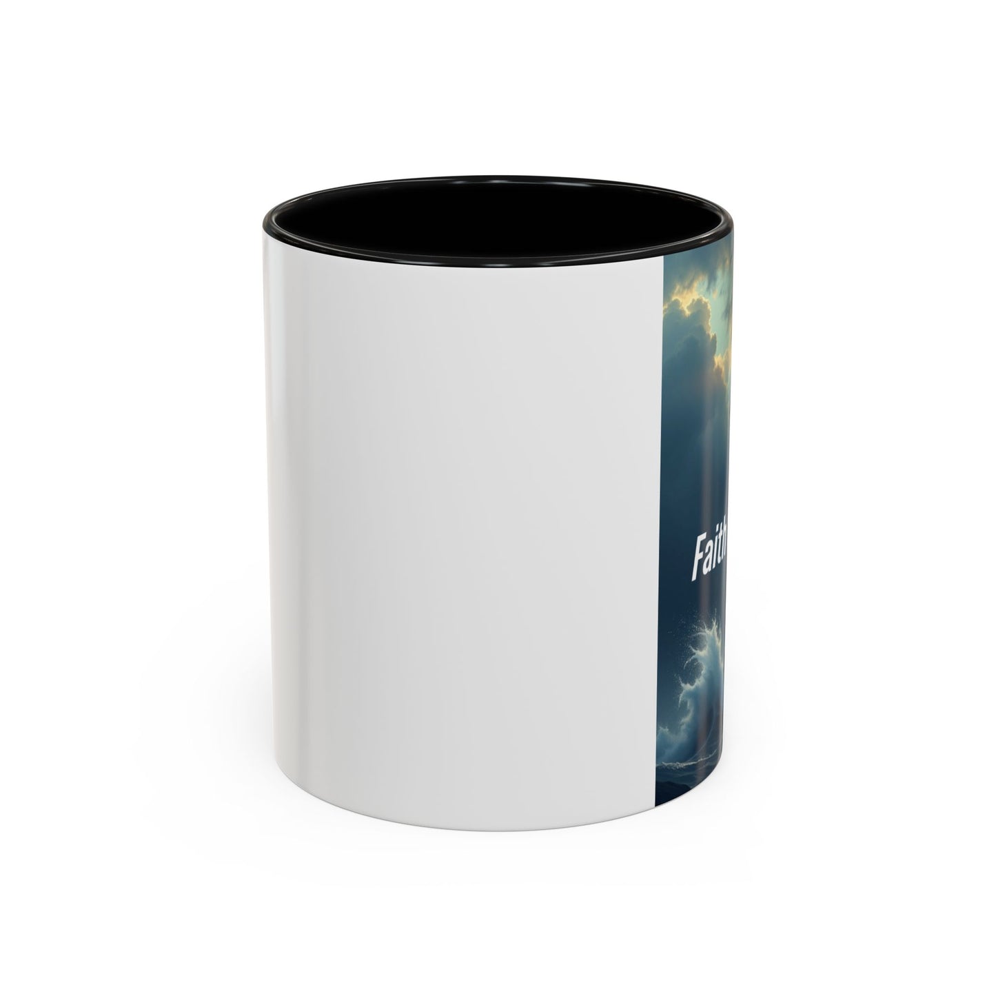 Faith Through the Storm Lighthouse Coffee Mug - Inspirational Ceramic Accent Mug