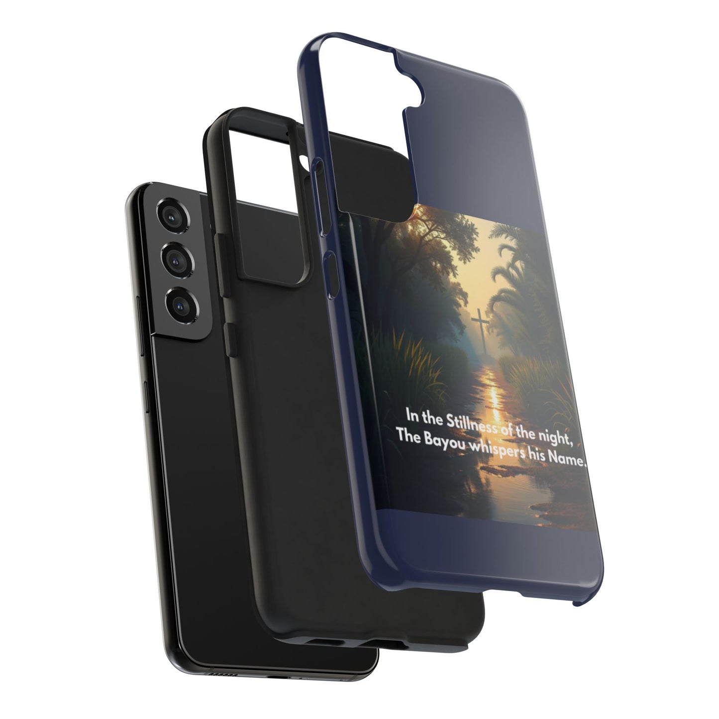 Bayou Cross Phone Case — "In the Stillness of the Night, The Bayou Whispers His Name"