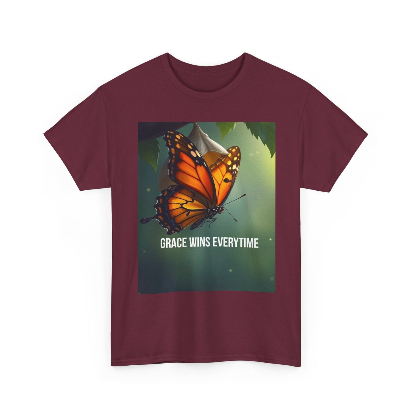 Butterfly 'Grace Wins Everytime' Graphic Tee - Inspirational Nature T-Shirt