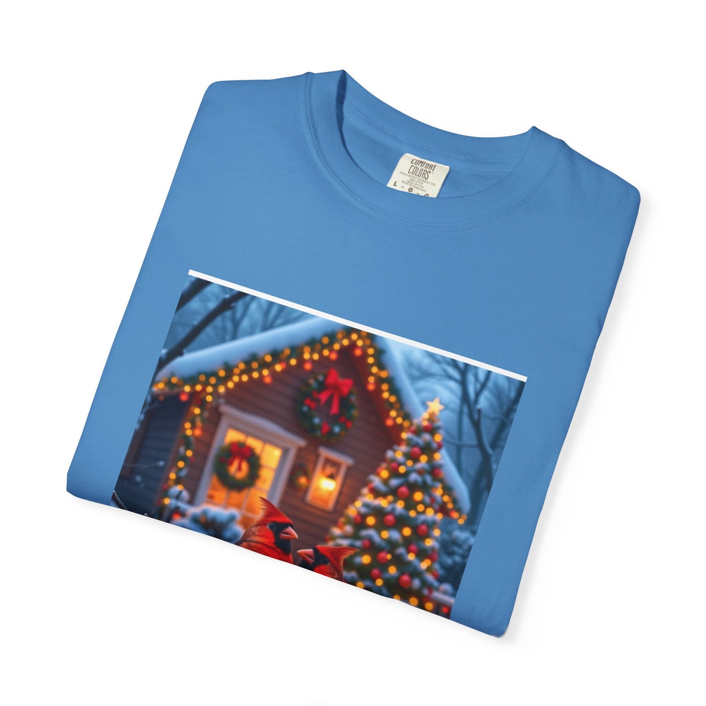 Cozy Winter Cardinal T-Shirt, Holiday Apparel, Unisex Gift, Christmas Shirt, Winter Wonderland Tee, Festive Bird Design