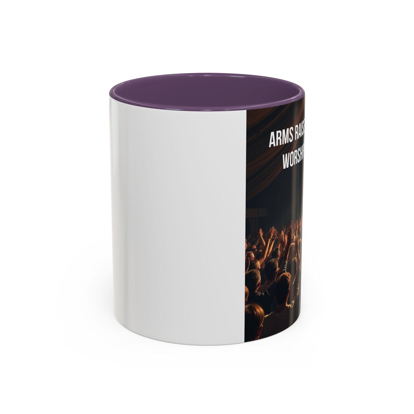 Worship Concert Coffee Mug — "Arms Raised. Spirit Free. Worship Unchained" Accent Mug