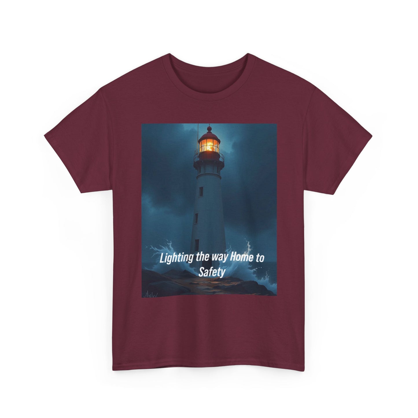 Lighthouse Graphic Tee — "Lighting the Way Home to Safety"