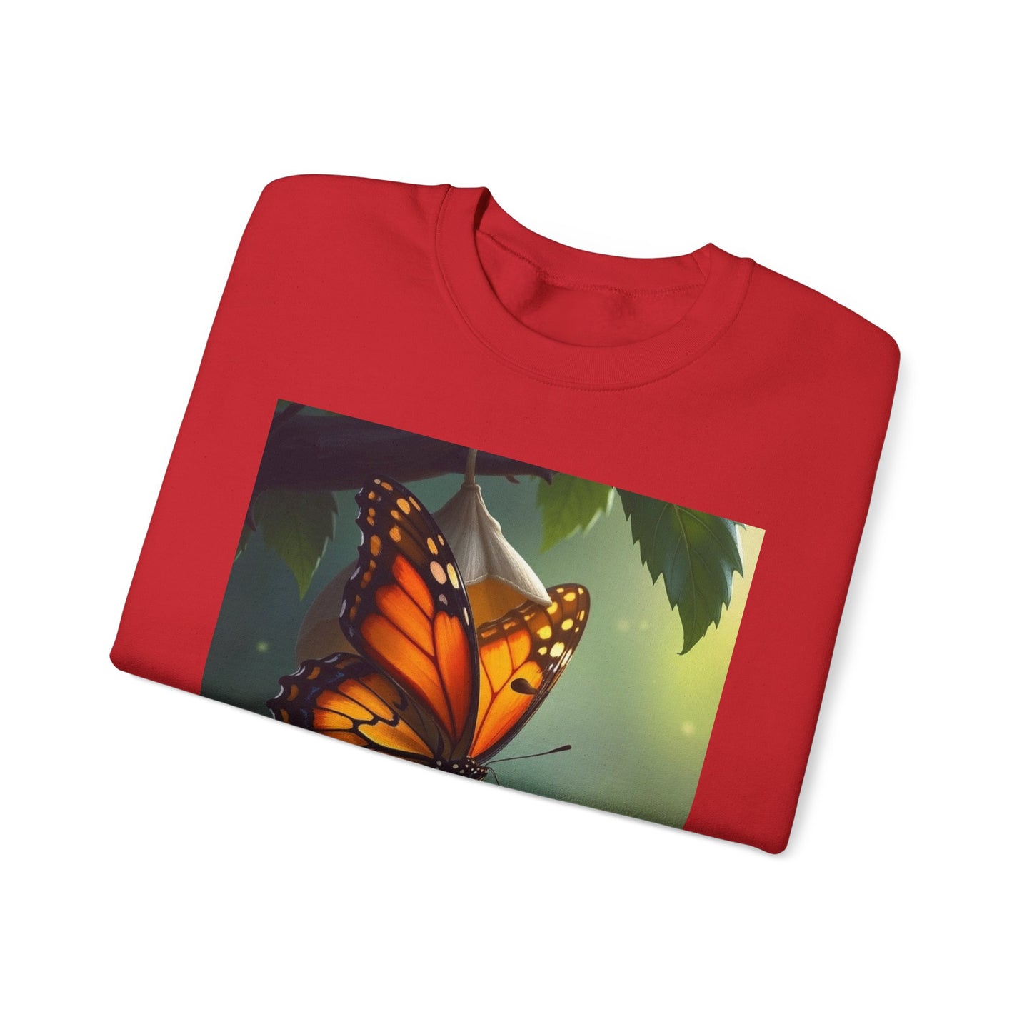 Crewneck Sweatshirt — Grace Wins Everytime Monarch Butterfly Inspirational Tee