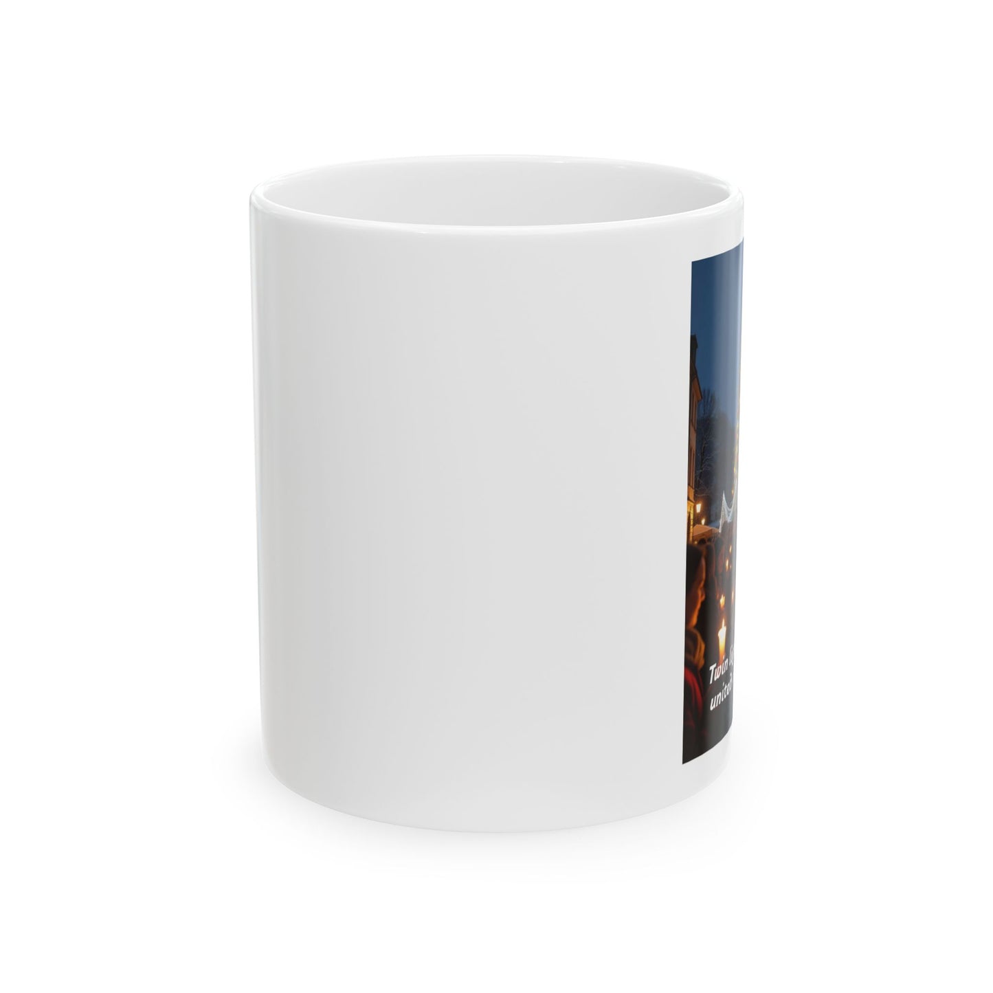 Ceramic Holiday Mug - Twin Lights Design, Christmas Gift, Celebration Cup for Coffee or Tea, Festive Home Decor, Perfect for Winter  308